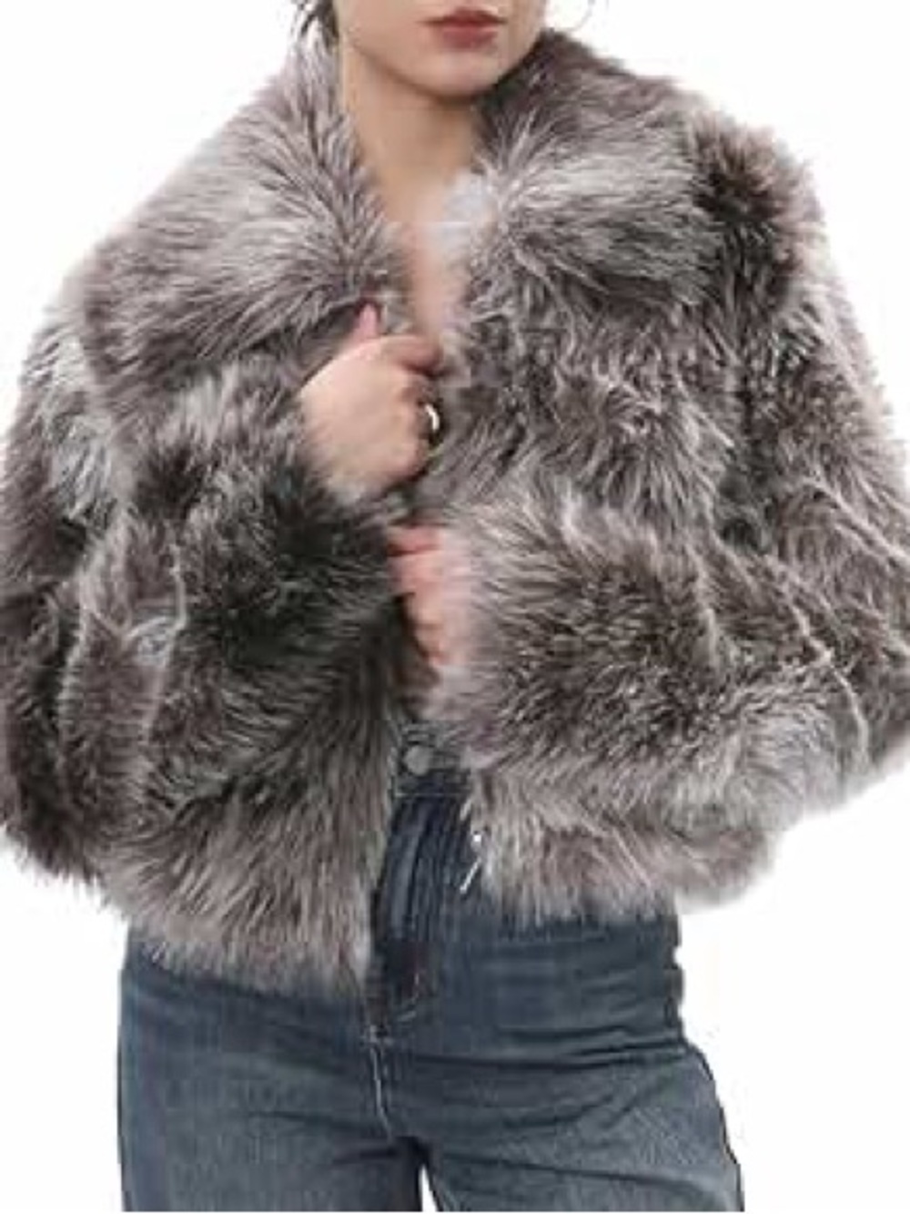 Faux Fur Cropped Cardigan